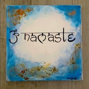 ✨✨✨Finger Painted Canvas ‘Namaste’✨✨✨
